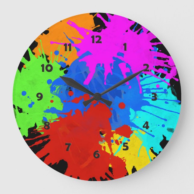 holiES - Splashes round 2 + your ideas Large Clock (Front)