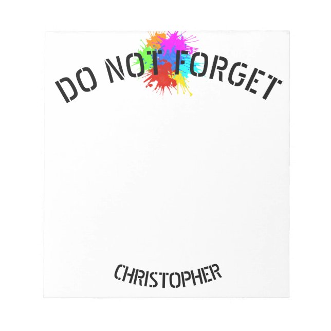 holiES - Splashes round 2 + your ideas Notepad (Front)