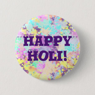 holiES - Splashes seamless pattern pastel 1 6 Cm Round Badge