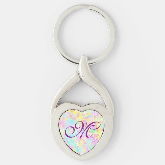 holiES - Splashes seamless pattern pastel 1 Key Ring (Front)