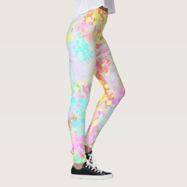 holiES - Splashes seamless pattern pastel 1 Leggings (Right)