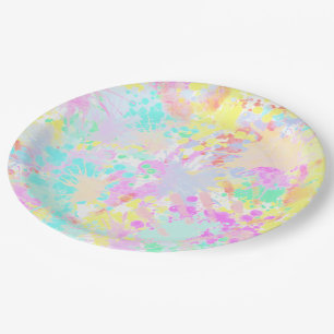 holiES - Splashes seamless pattern pastel 1 Paper Plate