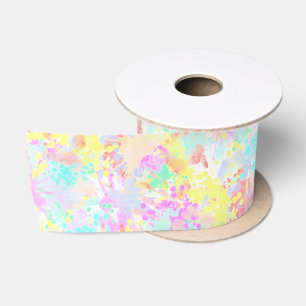 holiES - Splashes seamless pattern pastel 1 Satin Ribbon