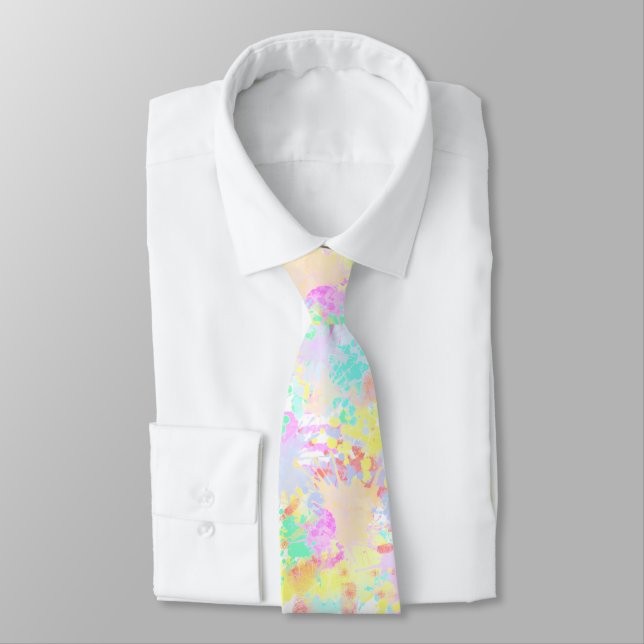 holiES - Splashes seamless pattern pastel 1 Tie (Tied)