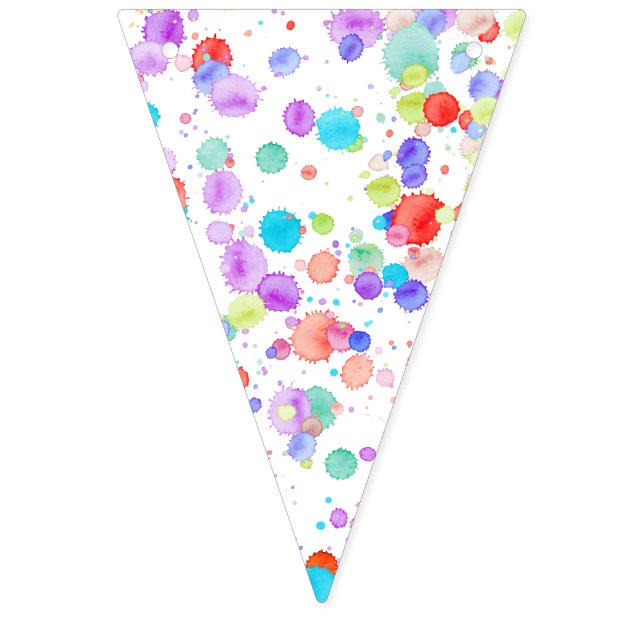 holiES - Splatter multicolored 1 + your backgr. Bunting (First Flag)
