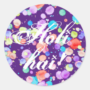 holiES - Splatter multicolored 1 + your backgr. Classic Round Sticker