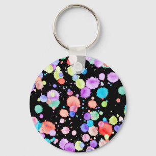 holiES - Splatter multicolored 1 + your backgr. Key Ring