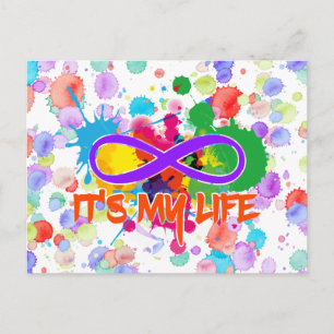 holiES - Splatter multicolored 1 + your backgr. Postcard
