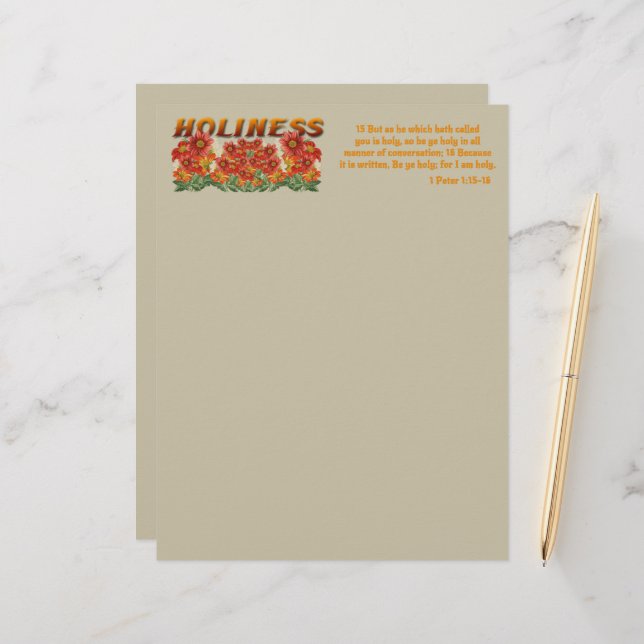 Holiness Verse Letterhead (Front/Back In Situ)