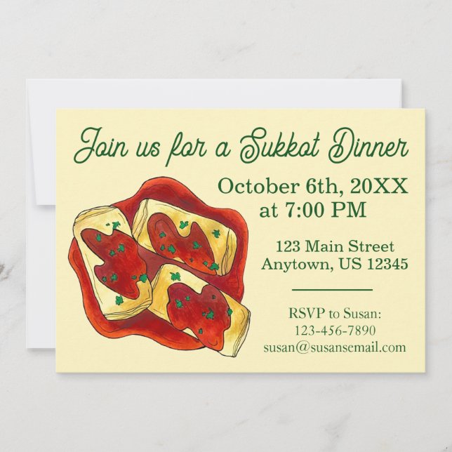 Holishkes Stuffed Cabbage Jewish Holidays Sukkot Invitation (Front)