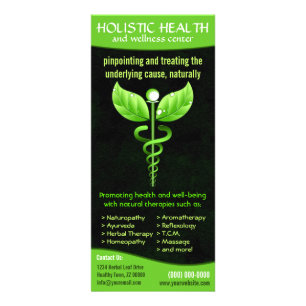 Holistic Alternative Medicine Green Caduceus Rack Card
