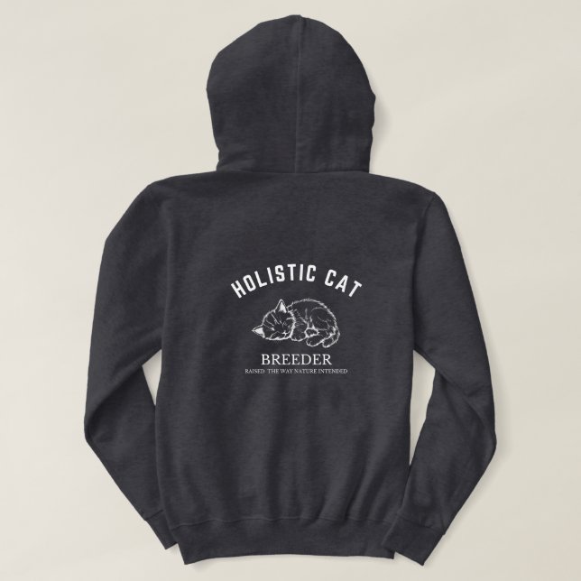 Holistic Cat Breeder Unisex White Design Hoodie (Design Back)