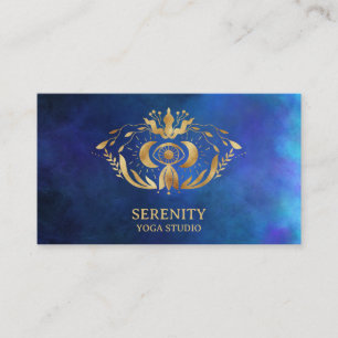 Holistic Celestial Moon Third Eye Nebula Blue Business Card