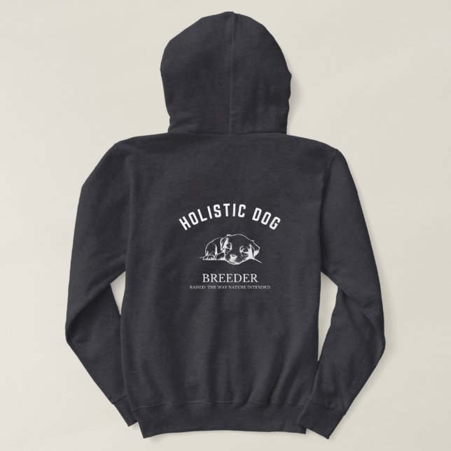 Holistic Dog Breeder Unisex White Design  Hoodie (Design Back)