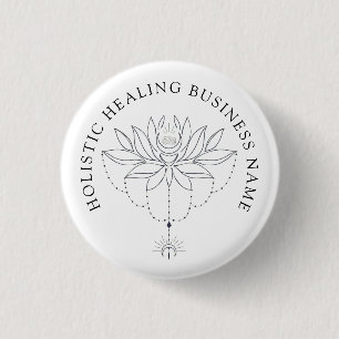 Holistic Healing Lotus Flower Business  3 Cm Round Badge