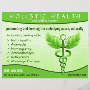 Holistic Health Green Caduceus Symbol 8.5" x 11" Flyer