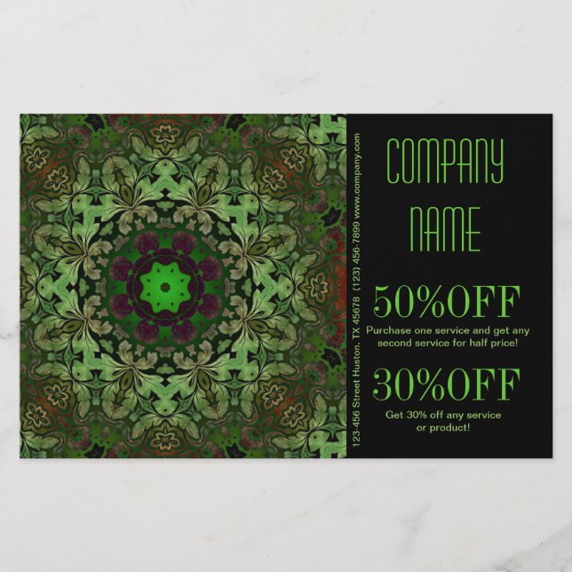 holistic health massage therapist Yoga Mandala Flyer (Front)