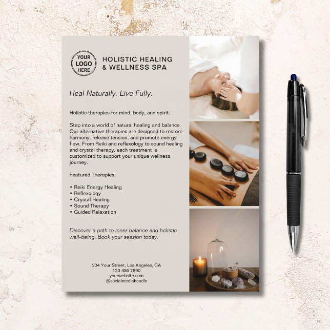 Holistic Health Therapist Promotional Business  Flyer (Holistic Health Therapist Promotional Business Flyer)