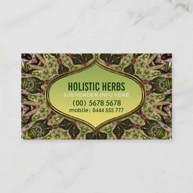 Holistic Herbs Shaman New Age Business Card (Front)