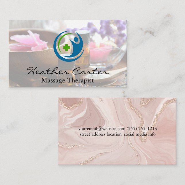 Holistic Logo | Health Healing Medicine  Business Card (Front/Back)