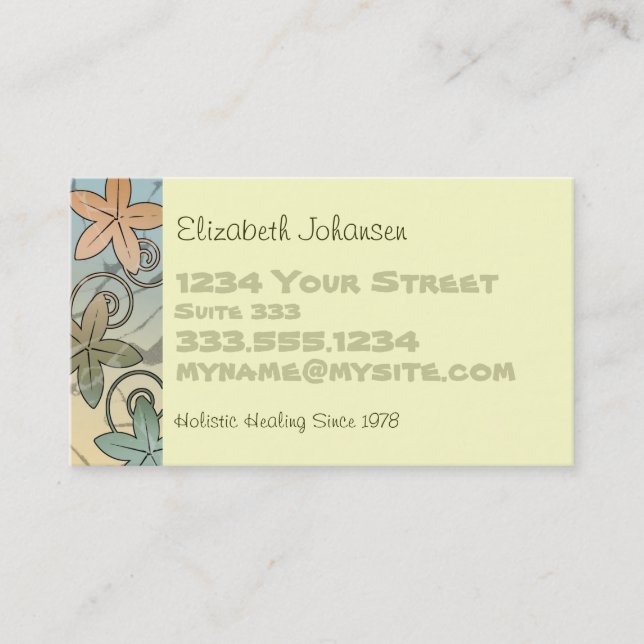 Holistic Massage Therapy Business Cards (Front)