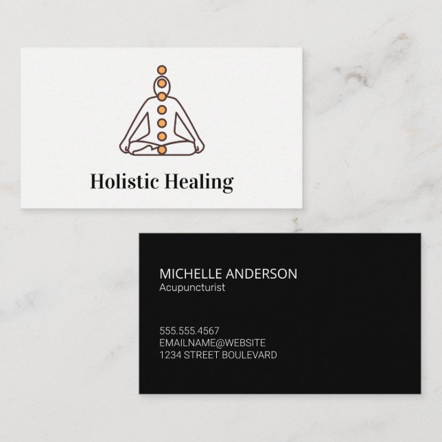 Holistic Medicine | Chakras Graph Business Card (Front/Back)