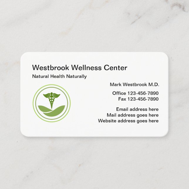 Holistic Medicine Doctor Office Modern Business Card (Front)