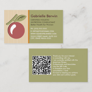 Holistic Nutrition Consultant Women Health Business Card