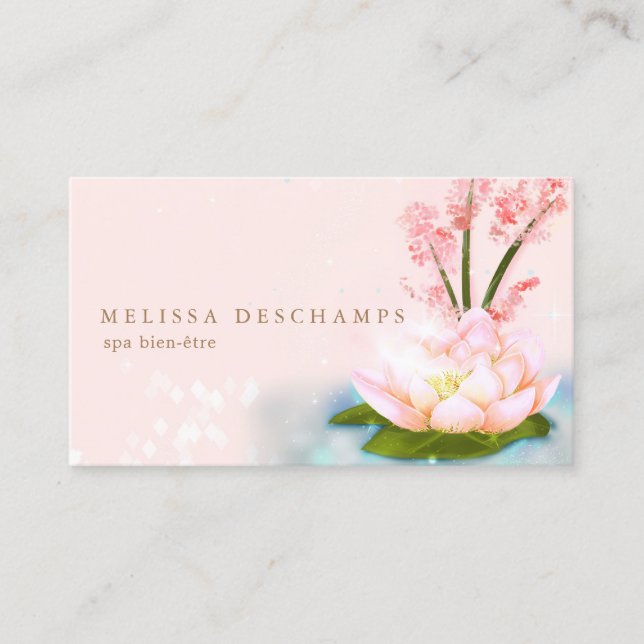 Holistic Pink Lotus Yoga Organic Spa Loyalty Card (Front)