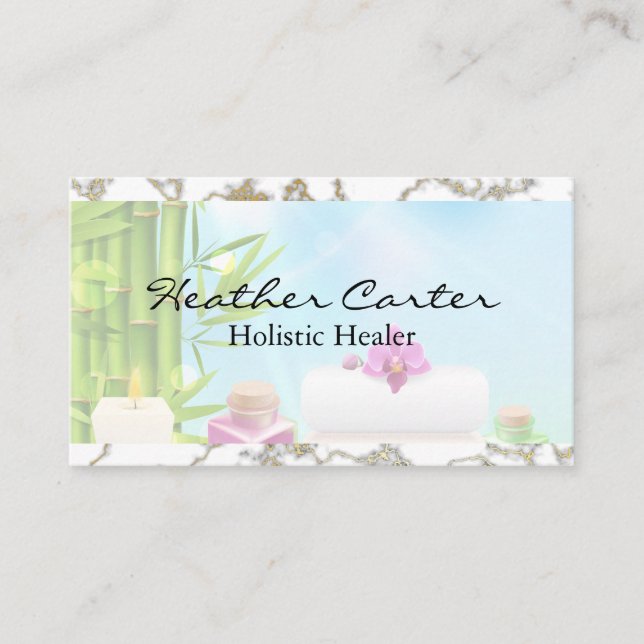 Holistic Spa Salon  Business Card (Front)