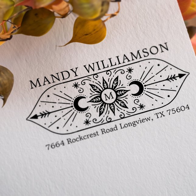 Holistic Spiritual Celestial Sun & Moon Monogram Self-inking Stamp (Holistic Spiritual Celestial Sun & Moon Monogram Self-inking Stamp)