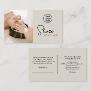 Holistic Therapist Health Coach Neutral Beige Referral Card