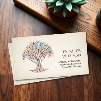Holistic Therapy Bodywork Tree of life Hands Business Card
