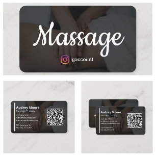 Holistic Therapy Massage Services Elegant Modern Business Card