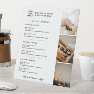 Holistic Wellness Services Menu Logo Photo Pedestal Sign
