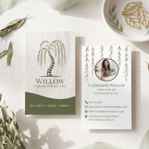 Holistic Willow Tree Chiropractor Clinic Photo Business Card