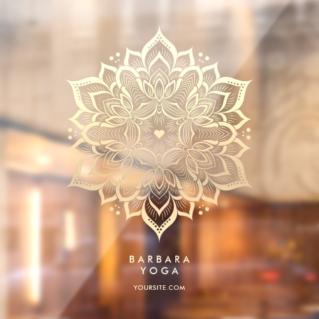 Holistic Yoga Personal Trainer Elegant Mandala  Window Cling (Sheet 2)