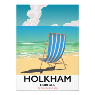 Holkham Norfolk beach travel poster