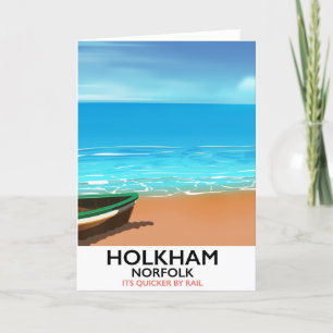 Holkham Norfolk Beach travel poster Holiday Card