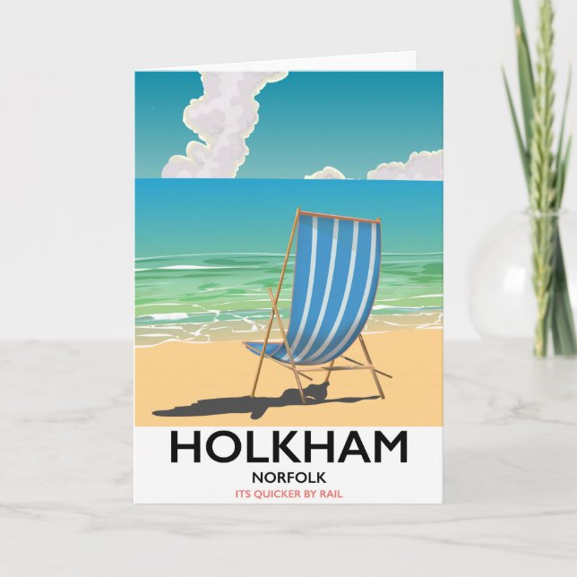 Holkham Norfolk beach travel poster Holiday Card (Front)