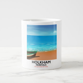 Holkham Norfolk Beach travel poster Large Coffee Mug