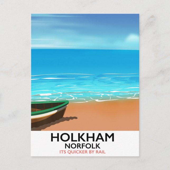 Holkham Norfolk Beach travel poster Postcard (Front)