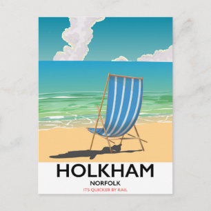 Holkham Norfolk beach travel poster Postcard