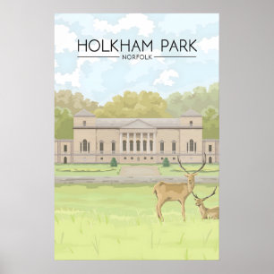 Holkham Park Norfolk Travel Poster