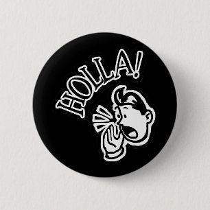 HOLLA! Retro Guy - Black & White 6 Cm Round Badge