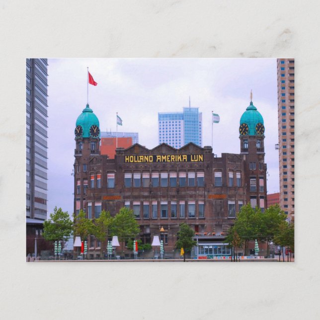 Holland America Line building, Rotterdam Postcard (Front)