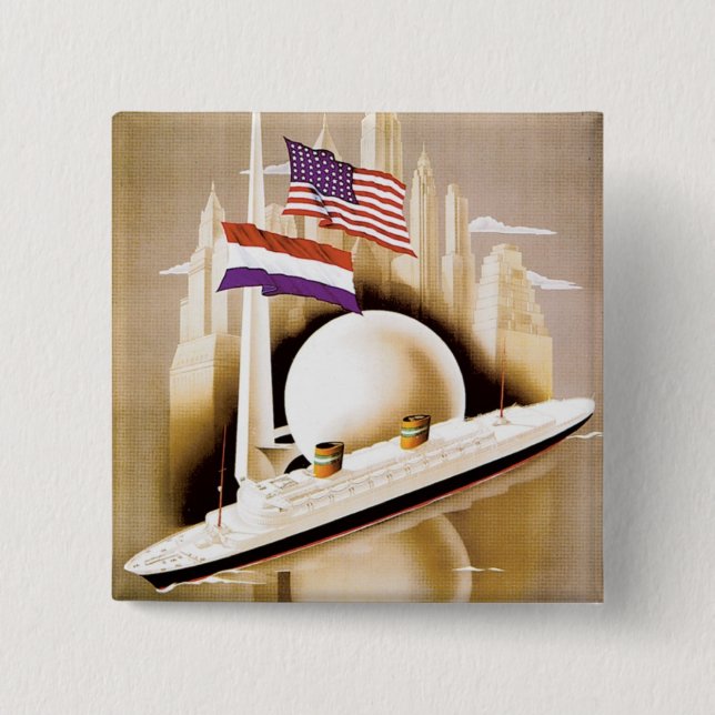 Holland America Line New York 15 Cm Square Badge (Front)