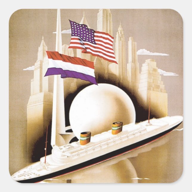 Holland America Line New York Square Sticker (Front)