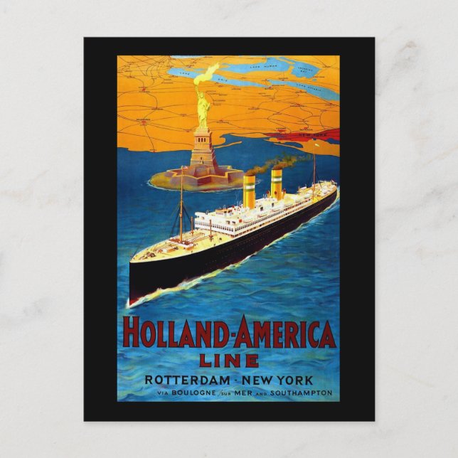 Holland America Line Rotterdam New York Postcard (Front)