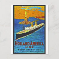 Holland America Line Vintage Travel Poster